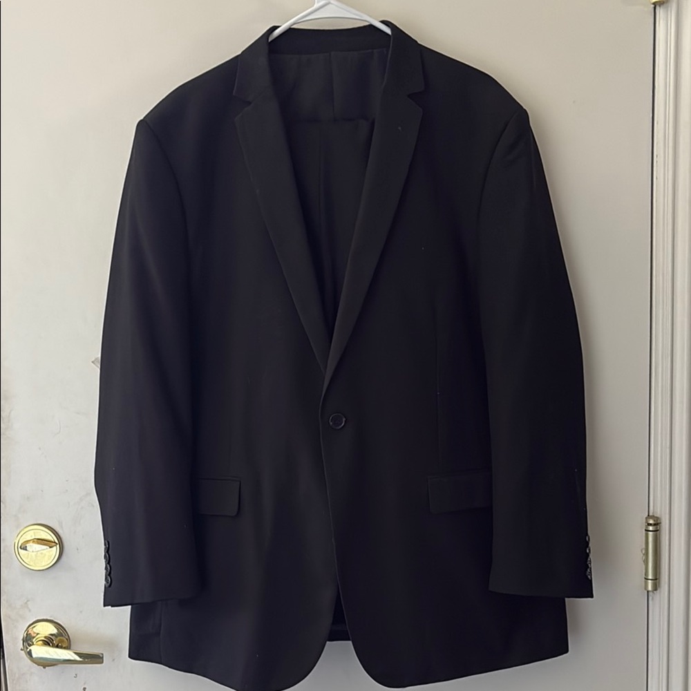 Black Sport Coat (SUITS) with Notched Lapels and Structured Tailoring.